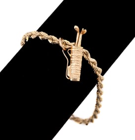 14K YG GOLF CHARM BRACELET