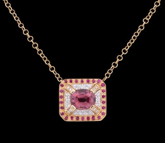 ITALIAN GEMSTONE 14K NECKLACE