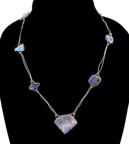 OPAL 14K JOINTED WIRE LINK NECKLACE