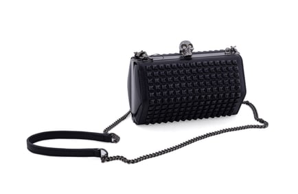 ALEXANDER MCQUEEN BLACK STUDDED HEXAGON CLUTCH