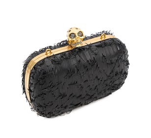 ALEXANDER MCQUEEN SPLINTER FRINGE SKULL BOX CLUTCH