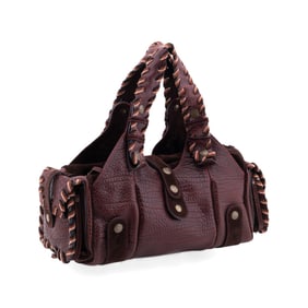 CHLOE BORDEAUX LEATHER & SUEDE 'SILVERADO' BAG