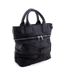 CHLOE 'GLADYS' BLACK LEATHER TOTE BAG