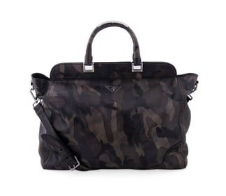 PRADA SAFFIANO LEATHER CAMOUFLAGE TOTE