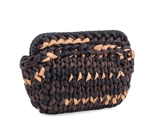 PRADA TRI TONE KNITTED LEATHER CLUTCH