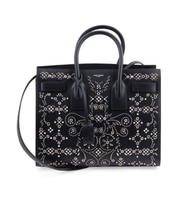 SAINT LAURENT LEATHER BANDANA STUDDED SAC DE JOUR