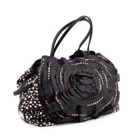 VALENTINO GARAVANI LEATHER STUDDED PETALE TOTE
