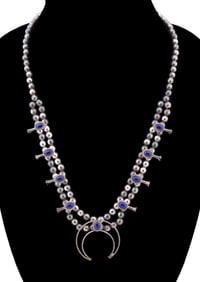 NAVAJO LAPIS LAZULI SQUASH BLOSSOM NECKLACE
