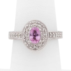 PINK SAPPHIRE & DIAMOND 14K COCKTAIL RING