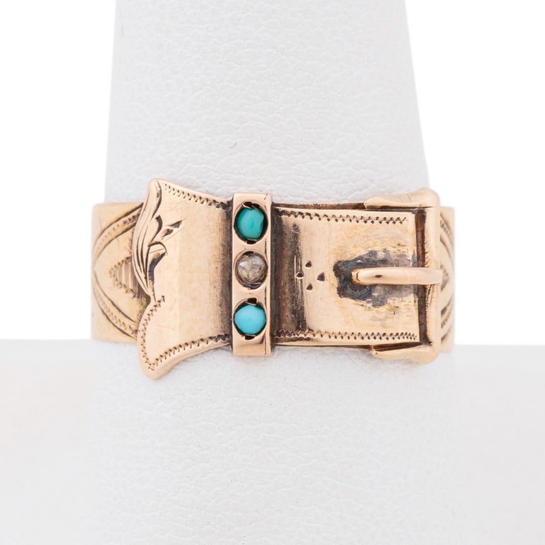 RUSSIAN BELT MOTIF 14K YELLOW GOLD RING (1 of 5)