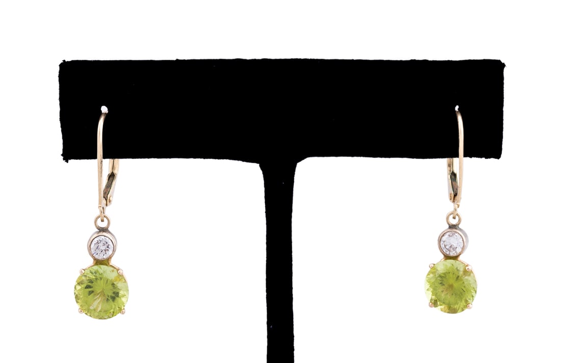 PERIDOT & DIAMOND 14K EARRINGS (1 of 6)
