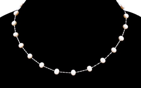 PEARL STATION 14K WHITE GOLD NECKLACE, EFFY