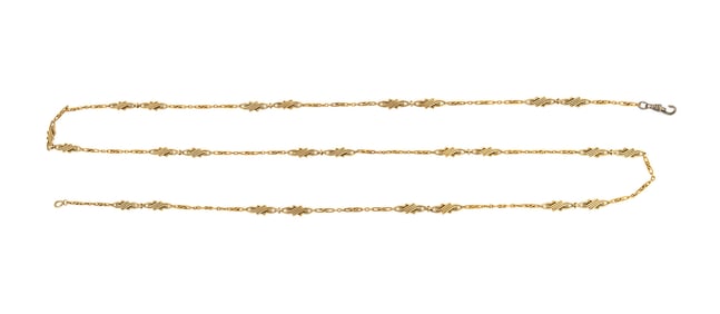 ANTIQUE CELTIC LOOP 14K & 18K YG WATCH CHAIN