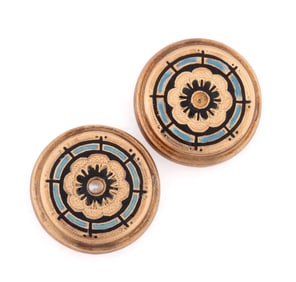 ANTIQUE VICTORIAN ENAMEL & 14K YG CUFFLINKS