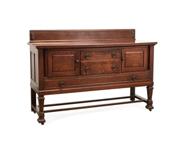E. 20TH C. ARTS & CRAFTS OAK DINING ROOM BUFFET