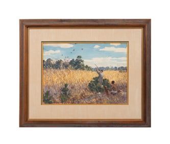 A. LASSELL RIPLEY 'DOVE SHOOTING' 1939 WATERCOLOR