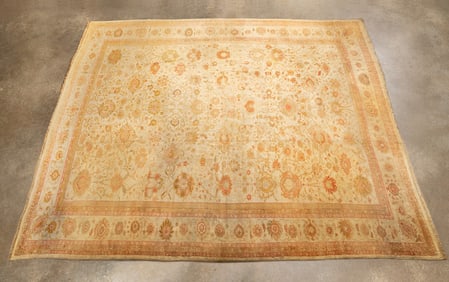 PALATIAL HAND-KNOTTED TURKISH OUSHAK RUG