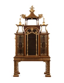 CHINESE CHIPPENDALE STYLE VITRINE ON STAND