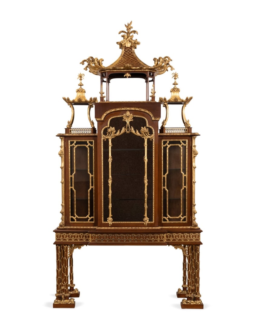 CHINESE CHIPPENDALE STYLE VITRINE ON STAND (1 of 5)