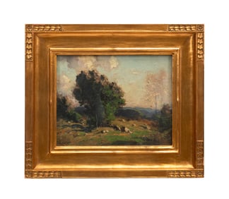 GEORGE MATTHEW BRUESTLE, HILLSIDE LANDSCAPE OIL