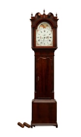ROBERT SIMPSON TALL CASED MAHOGANY CLOCK