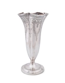 TIFFANY & CO. OVERSIZED STERLING TRUMPET VASE
