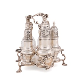 WILLIAM L DEMATTEO SIX-PIECE STERLING CRUET SET