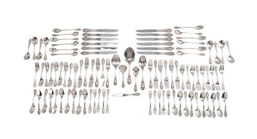 LUNT ELOQUENCE STERLING FLATWARE SERVICE FOR 10