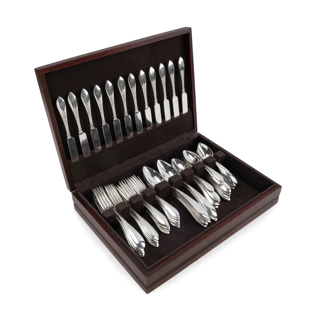 GORHAM 'PALM' STERLING FLATWARE SERVICE FOR 12 (1 of 10)