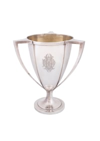 OVERSIZED GORHAM STERLING SILVER LOVING CUP, 1910