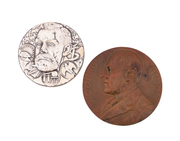 TWO ART MEDALS ONE .999 SILVER & THE OTHER BRONZE
