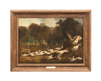 JF HERRING SR. 'THE BELVOIR HOUNDS' HUNTING SCENE