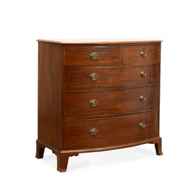 HEPPLEWHITE STYLE 5-DRAWER MAHOGANY CHEST