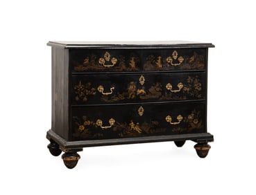 18TH C. QUEEN ANNE CHINOISERIE DECORATED CHEST