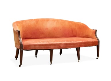 19TH C. SHERATON UPHOLSTERED SOFA