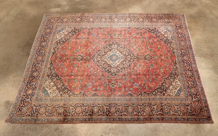 LARGE HAND-KNOTTED PERSIAN KASHAN RUG
