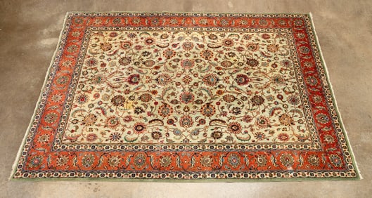 LARGE PERSIAN TABRIZ HAND-KNOTTED RUG