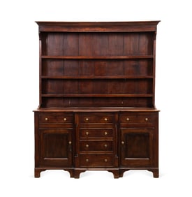 BRITISH OAK WELSH DRESSER WITH PLATE RACK