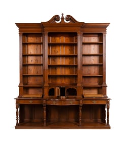 EDWARDIAN OAK OPEN DISPLAY CABINET, C. 1900