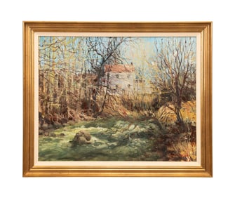 BOGOMIR BOGDANOVIC, LANDSCAPE W/ FARMHOUSE, O/B