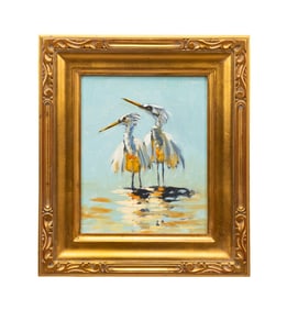 KEVIN LEPRINCE 'FISHING FRIENDS" BIRD SCENE O/B