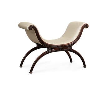 19TH C. REGENCY STYLE MAHOGANY CURULE WINDOW BENCH