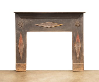 19TH C. SOUTHERN PAINTED FOLK ART MANTEL