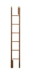 ENGLISH LEATHER & BRASS FOLDING LIBRARY LADDER