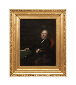 ENGLISH SCHOOL,1877 OIL PORTRAIT OF A GENTLEMAN