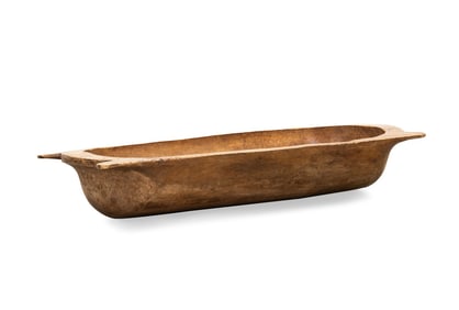 EUROPEAN LARGE CARVED WOODEN DOUGH BOWL, C. 1900