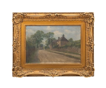 HERBERT CASH, ROAD TO COTTAGE LANDSCAPE OIL, 1906