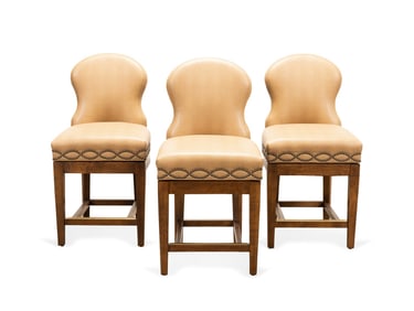 CHARLES STEWART CO. THREE 'DELCO' COUNTER STOOLS