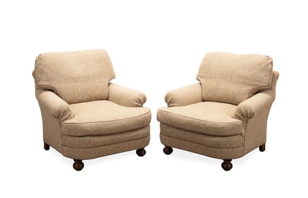 PAIR OF ATTRIBUTED BAKER CLUB CHAIRS