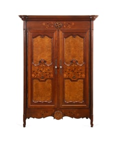 BAKER FRENCH COUNTRY STYLE INLAID 2-DOOR CABINET